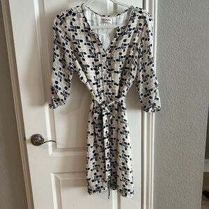 Cream and black dress